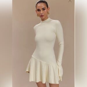 Meshki Cream Long Sleeve Dress